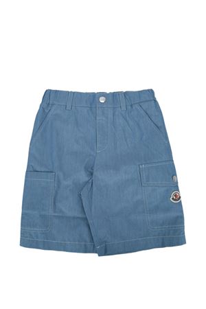 bermuda in cotone azzurro MONCLER KIDS | L19542B00005599EY715